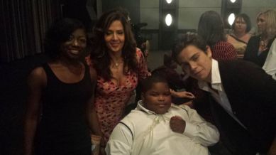 Aurie Parris, Maria Canals Barrera of Wizards of Waverly Place, Xzavier Davis-Bilbo, and Ryan Beatty at the premiere of 'From One Second to the Next' by critically acclaimed German director Werner Herzog.